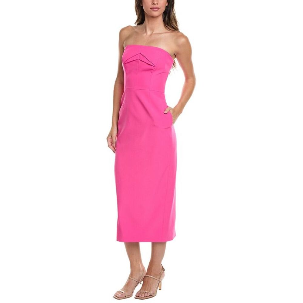 Milly Womens  Taylor Triangle Pleat Cady Dress, Pink